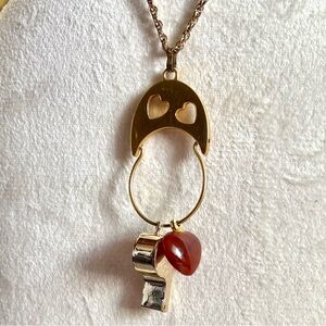 Vintage 1970s Monet Charm Necklace with 3 Charms